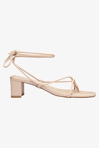 Cameo Strappy Wrap Tie Nude Leather Heel