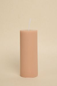 Home Fragrances: Flat Head Ribbed Column Medium Handmade Soy Nude Candle