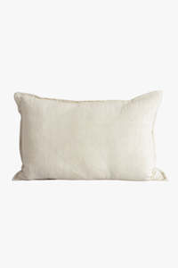 Cushions: Arcadia Almond Beige Feather Inner 40x60cm Linen Cushion