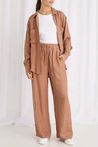 Riverside Mocha Luxury Blend Pull On Wide Leg Pants