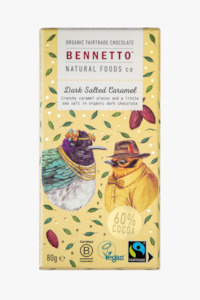 Bennetto: Salted Caramel 80g Buttercup Dark Fairtrade Chocolate