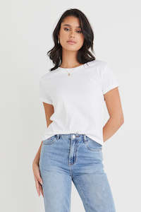 Soon To Sell Out 1: Roxy Rolled Sleeve White Crop Organic Tee
