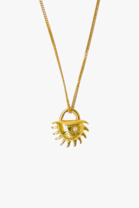Brie Leon: Bebe Solida 18k Gold Plated Pendant Necklace