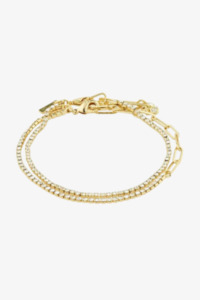 Pilgrim Jewellery: Rowan Crystal Gold Plated 2 in 1 Bracelet