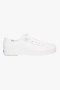 Triple Kick White Leather Mid Sneaker