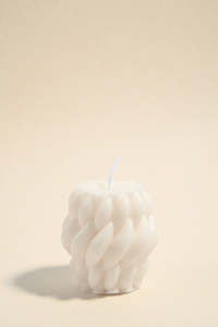 Home Fragrances: Twisted Raindrop Small Handmade Soy Ivory Candle