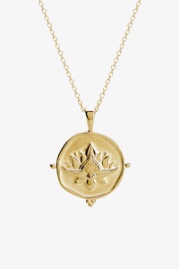 Soon To Sell Out 1: Blooming 18k Yellow Gold Plated Medallion Lotus EOL Necklace