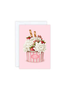 Cards Gift Wrapping: Strawberries + Chrysanthemums Greeting Card