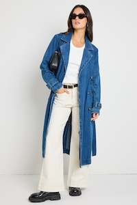 Denim Sale: Origin Storm Blue Denim Trench Coat