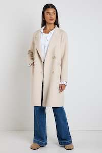 Sale 151: Stockholm Pumice Wool Blend Double Breasted Coat