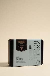 Bar Games Dice Dominoes Darts + Playing Cards In A Tin