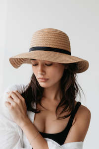 Supporting Local: So Shady Woven Natural Hat with Black Ribbon