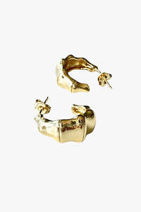 Supporting Local: Bamboo Gold Hoop Earrings