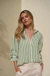 Back In Stock: Connection Moss Stripe Drop Shoulder LS Shirt