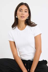 Study Ivory Rib Longer Baby Tee