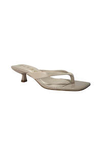 Heels: Spirit Bone Vegan Leather Low Thong Heel