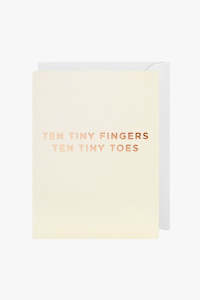 Cards Gift Wrapping: Ten Tiny Fingers Cream Small Greeting Card