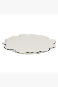 Winslow Ivory Black Wavy 35x2cm Ceramic Plate