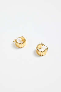 Gifts Under 75: Ridged Gold Hoop Earring