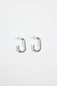 Gifts Under 75: Rectangle Silver Huggie Earring