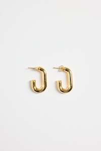 Gifts Under 75: Rectangle Gold Huggie Earring