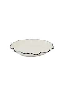Just A Little Something: Winslow Ivory Black Wavy 14x2cm Ceramic Plate