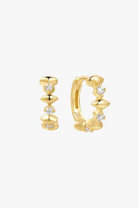 Ania Haie: Art Deco Sparkle Gold Huggie Earring