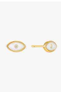 Gifts Under 75: Wild Soul Evil Eye 4mm Gold Stud Earrings EOL