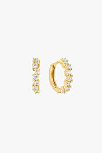 Ania Haie: Sparkle Cluster Gold Huggie Hoop Earrings