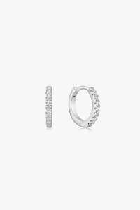Silver Sparkle Small Huggie Hoop Earrings