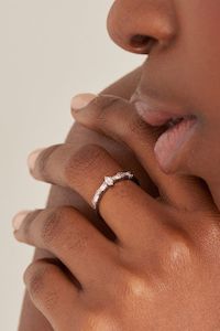 Ania Haie: Sparkle Multi Stone Band Silver Ring