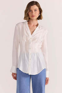 Staple The Label: Amara White Pintuck Shirt