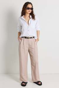 Get The Set: Fjord Mushroom Linen Blend Manstyle Pants