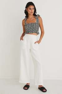 Get The Set: Delicious Black Ditsy Floral Shirred Cami Top