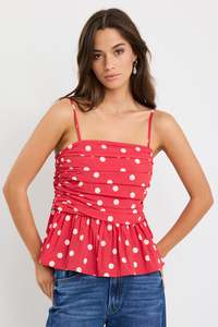 Revolve Poppy Polka Dot Removable Strap Cami