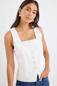 Back In Stock: Viaduct Ivory Ramie Sleeveless Vest Top