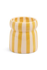 Home Fragrances: Gold Coast Cabana Ochre Stripe 184g Ceramic Candle