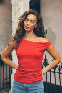 Gifts Under 75: Kylie Red Off Shoulder SS Top