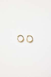 Zig Zag Sparkle Gold Huggie