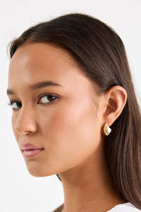 Gifts Under 75: Diamond Gold Teardrop Stud Earring