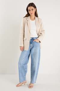 Blazers: Pillar Cream Linen 2 Button Blazer