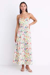 Ivy Jack: Gaze Wild Botanical Strappy Maxi Dress