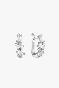 Ania Haie: Glow Getter Crystal Cluster Silver Huggie EOL Earrings