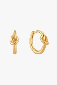 Ania Haie: Forget Me Knot Huggie Hoop Gold 12mm EOL Earrings