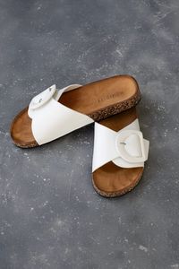 Slides: Buckle White Cork Base Slide