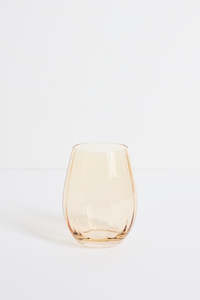 Ripple Light Amber Stemless Glass
