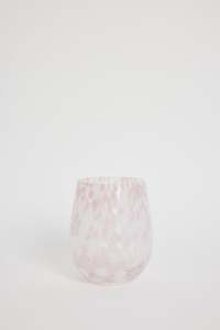 Just A Little Something: Stemless Pink White Splatter Wine Glass