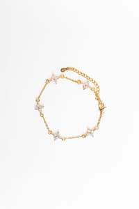 Sparkle Star Charm 14k Gold Plate Bracelet