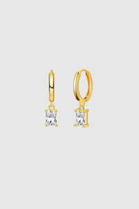 Gifts Under 75: Arina Diamante Charm Gold Plated Hoop Earring
