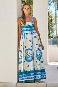 Sale 151: Sardinia Blue Andiano Strappy Maxi Dress